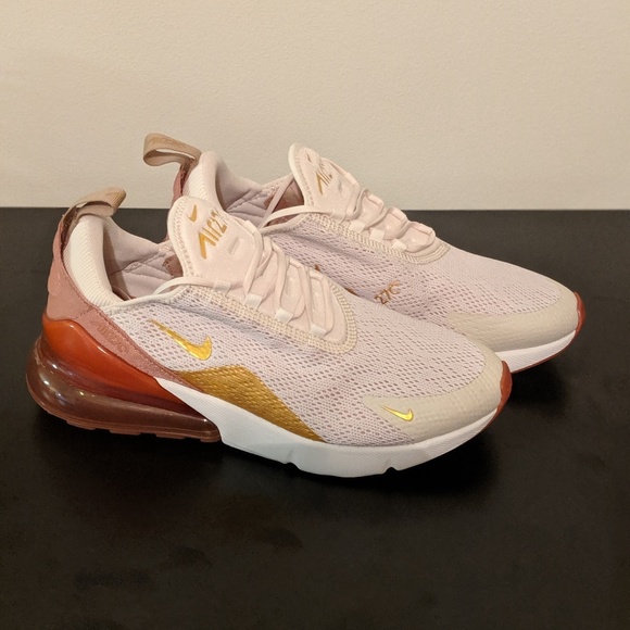 nike air max 270 light cream metallic gold